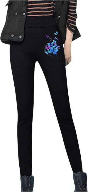 sdbrld Fleece Lined Leggings Women,Womens Fleece Lined Leggings 2023 High Waist Warm Soft Pants Tummy Control Thermal Tights