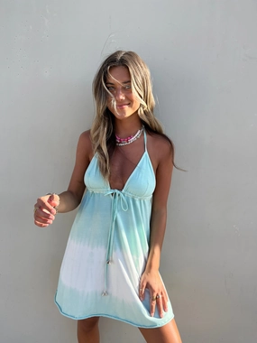 Sea Side Mini Dress Textured Flow Fresh Tones