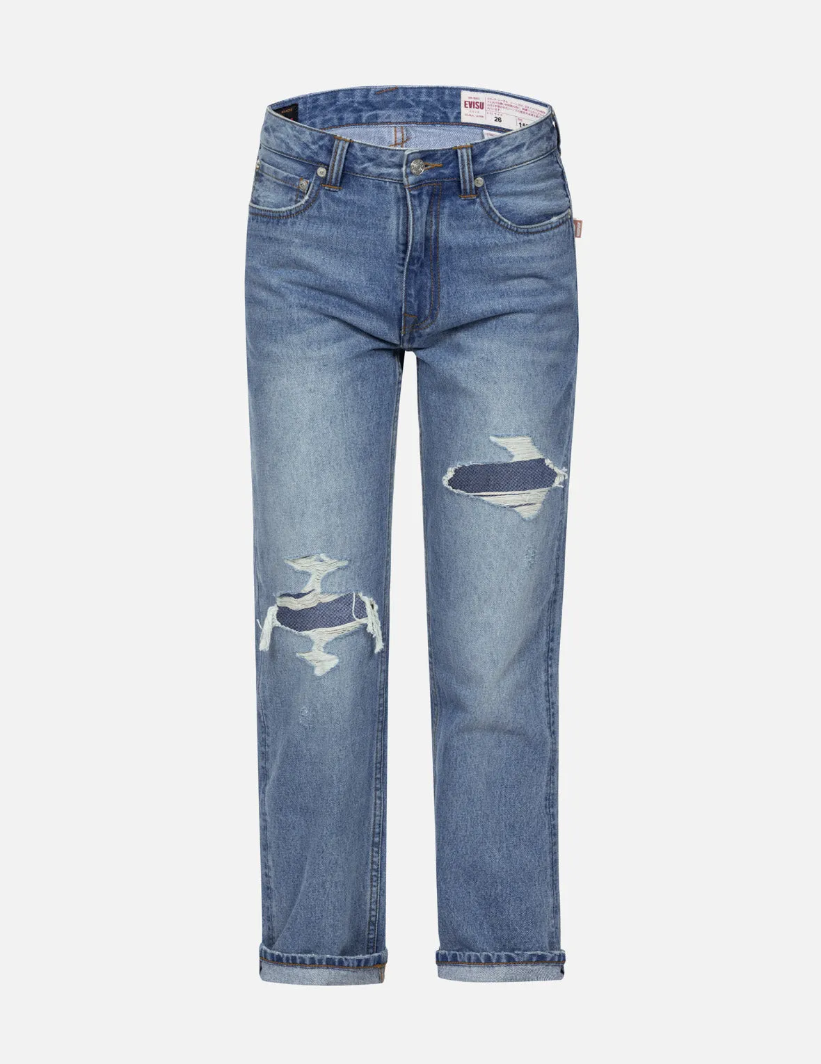 Seagull and Heart Embossed Fashion Fit Jeans