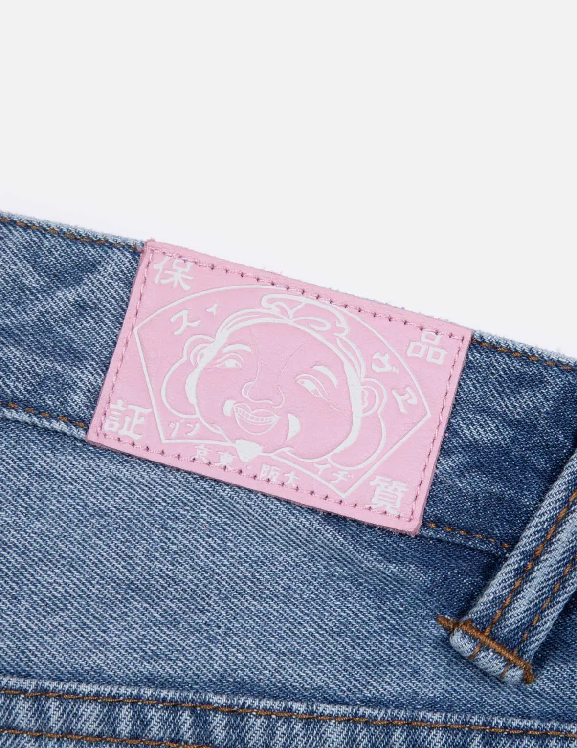 Seagull and Heart Embossed Fashion Fit Jeans