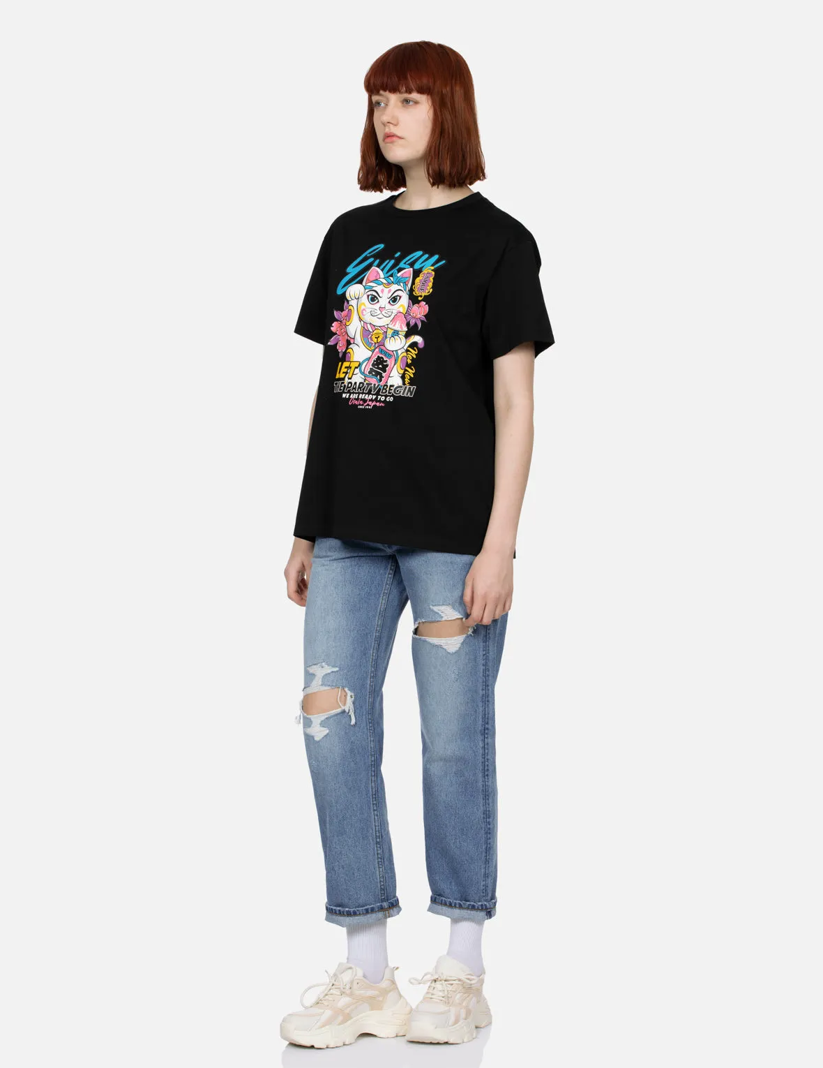 Seagull and Heart Embossed Fashion Fit Jeans