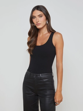 Adira Scoop Neck Tank Black casual top Soft Touch Texture