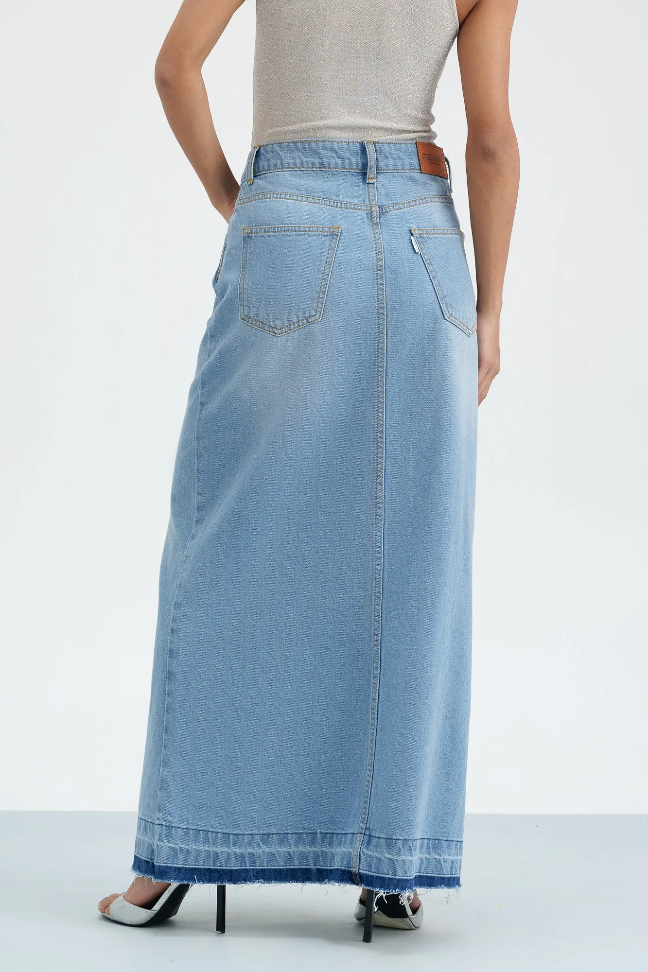 Seaside Soiree Denim Maxi Skirt