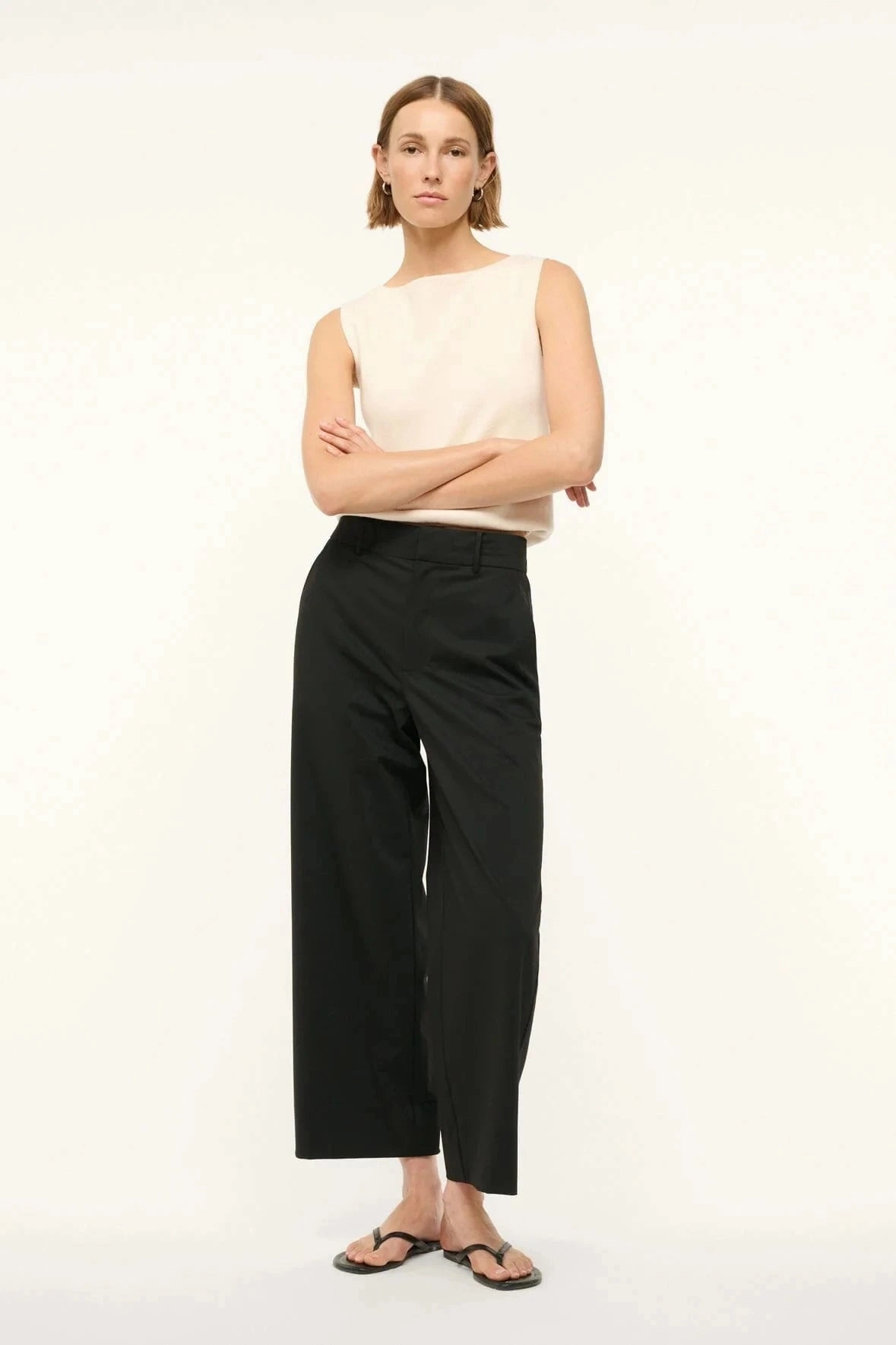 Flexible Gusset Design Tailored Silhouette Prince Cropped Pant Black