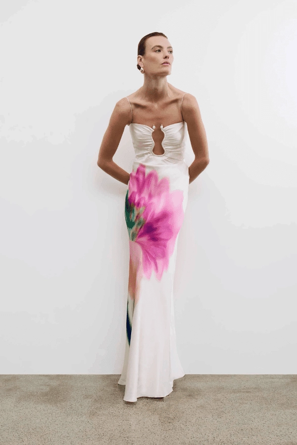 Trend Focused Dahlia Blossom Gown