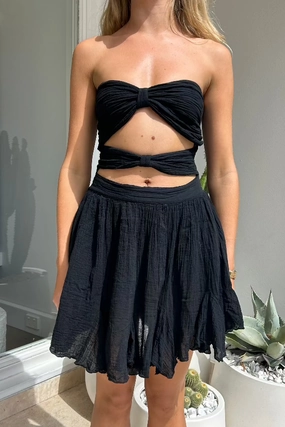 Mia Mini Dress Black Silky-Feel