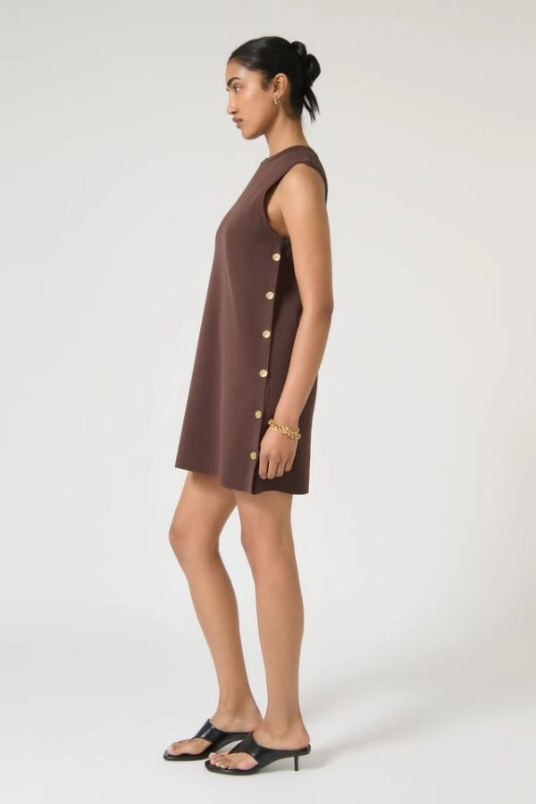 Selena Tunic Chocolate Formal Look Crisp Silhouette
