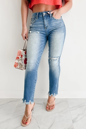 Slim Shape Selene High Rise Distressed Slim Special A Jeans (Medium)
