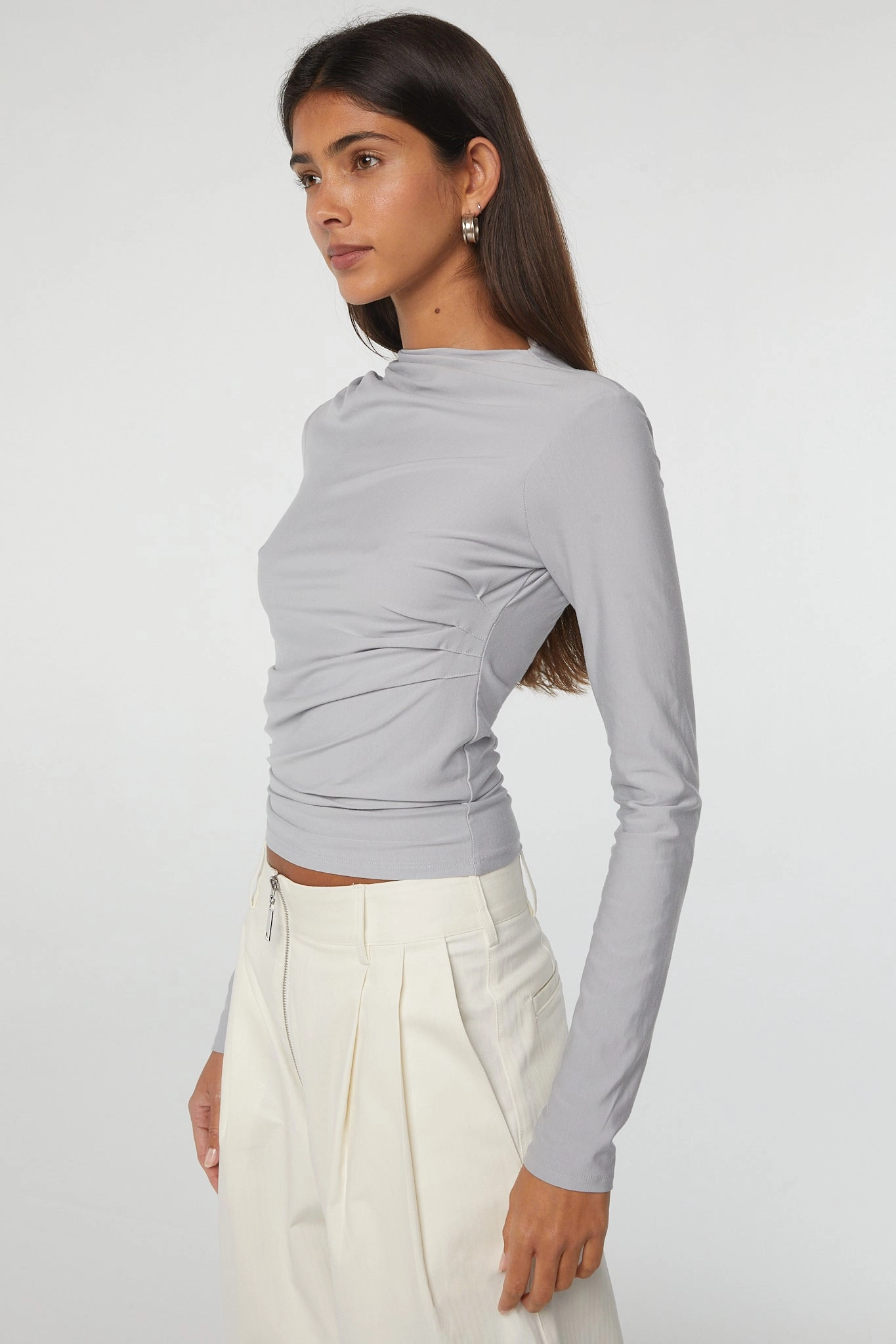 SELMA LONG SLEEVE TOP Built In Filter Layer Chic Tee