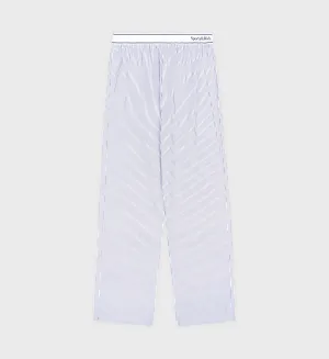 Serif Logo Trousers - Blue Striped