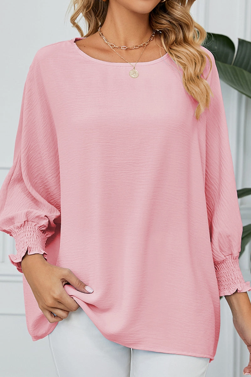 SEVEN QUARTER SLEEVE LOOSE SHIFFON BLOUSE SeamlessConstruction