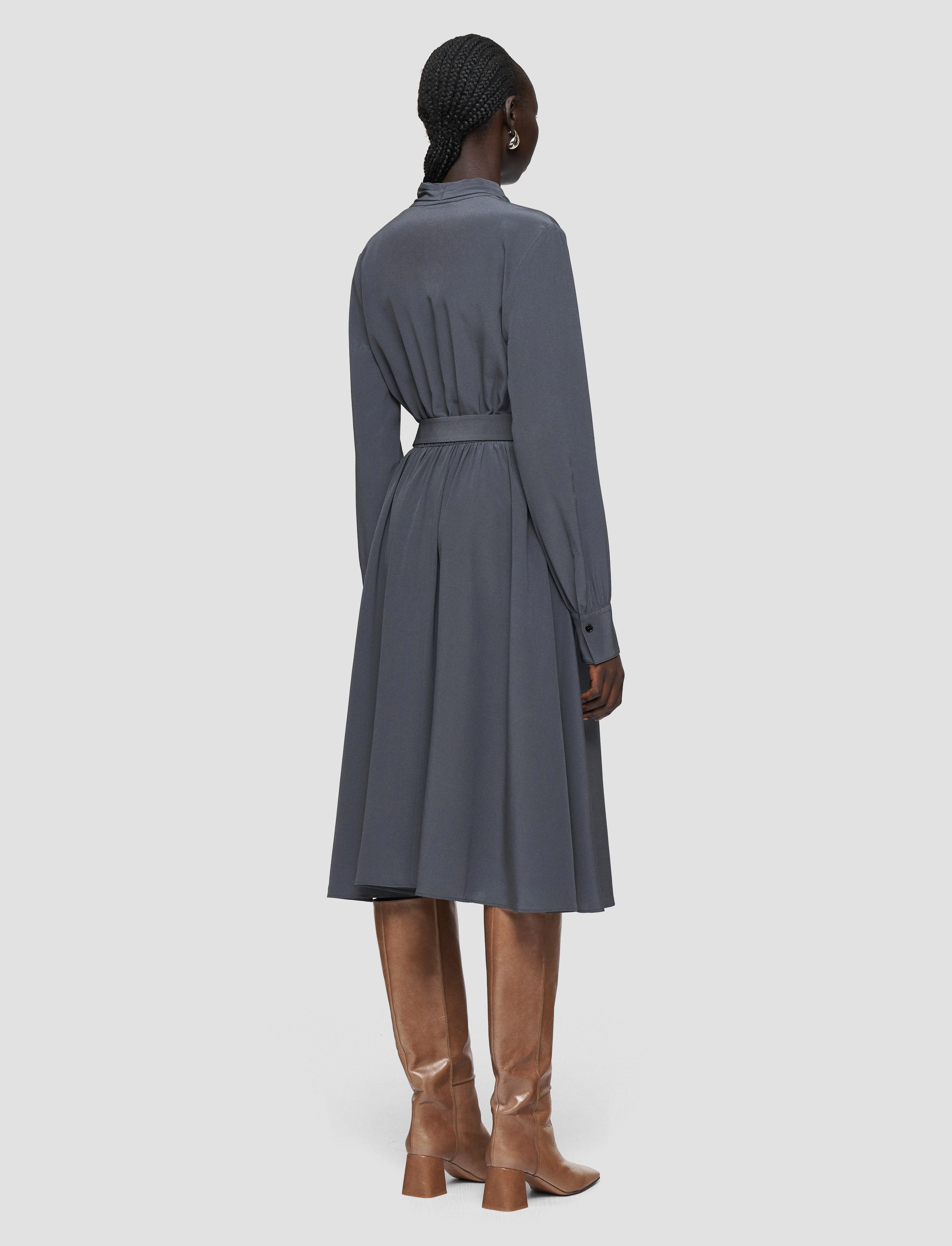 Refined Line Severin Crepe de Chine Silk Dress