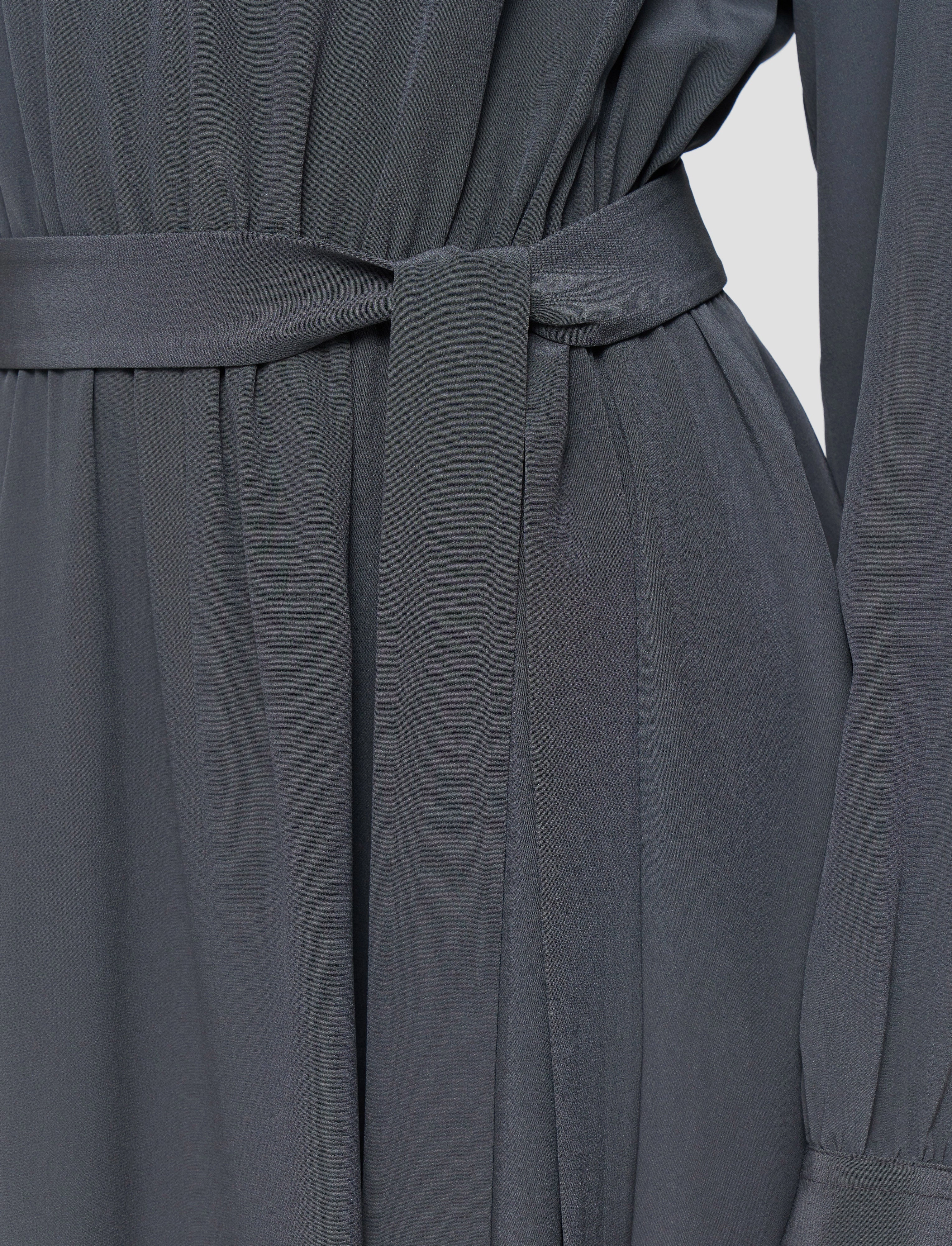 Severin Crepe de Chine Silk Dress Flare Hem Effortless Layer Wear