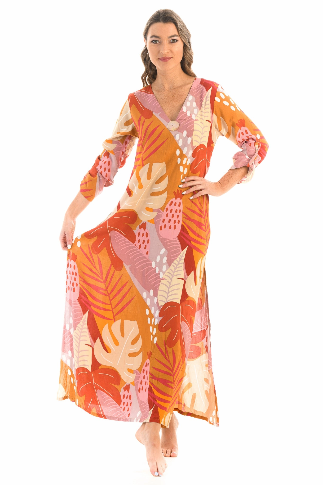 Seychelles Kaftan / Citrus Tropical Artistic Edge Dainty Finish