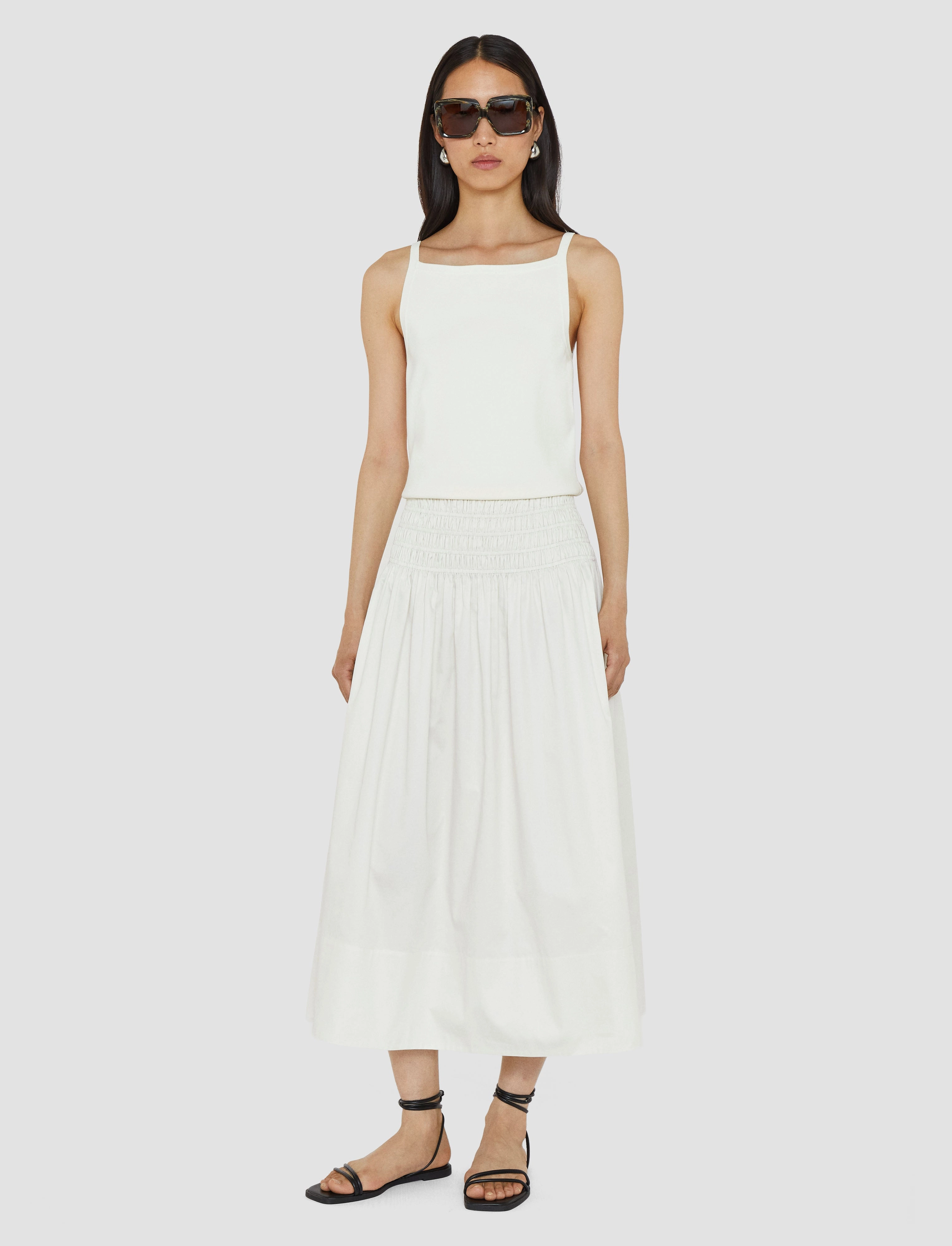 Leonie Cotton Sateen Skirt Crisscross Details Contemporary Brand