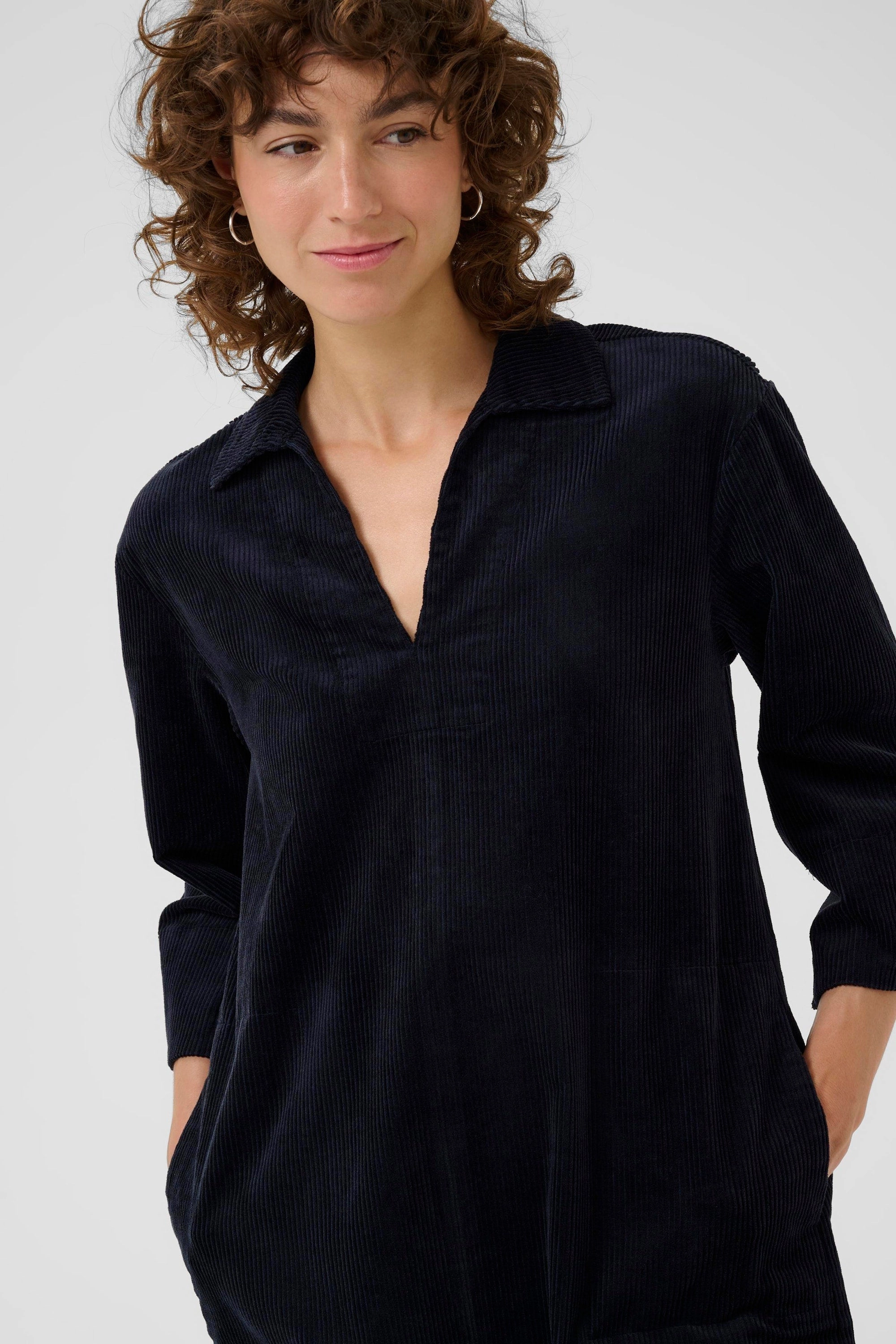 SHARRI CORD DRESS Flattering Silhouette Fresh Texture