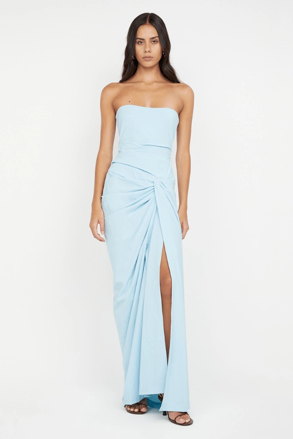 Domenic Strapless Dress Sky Blue Polished Layer