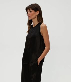 Microfiber texture SHAY SATIN RIB BINDING TANK