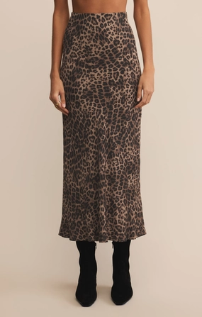 Izabel Leopard Skirt in Desert Tan Day Ready