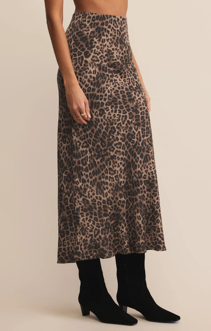 Simple Comfort Local Artisan Izabel Leopard Skirt in Desert Tan