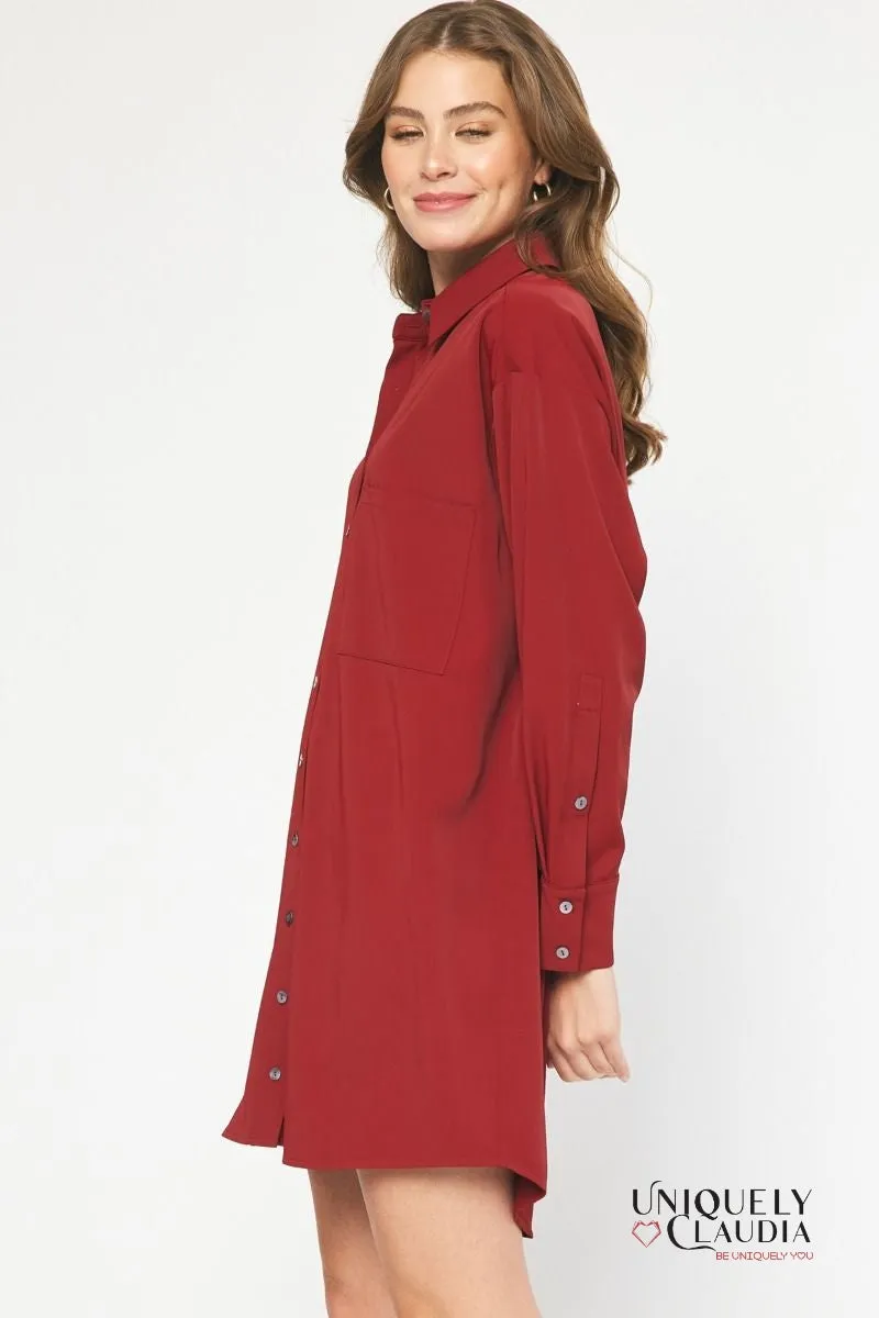 Sheri Long-Sleeve Shirt Dress