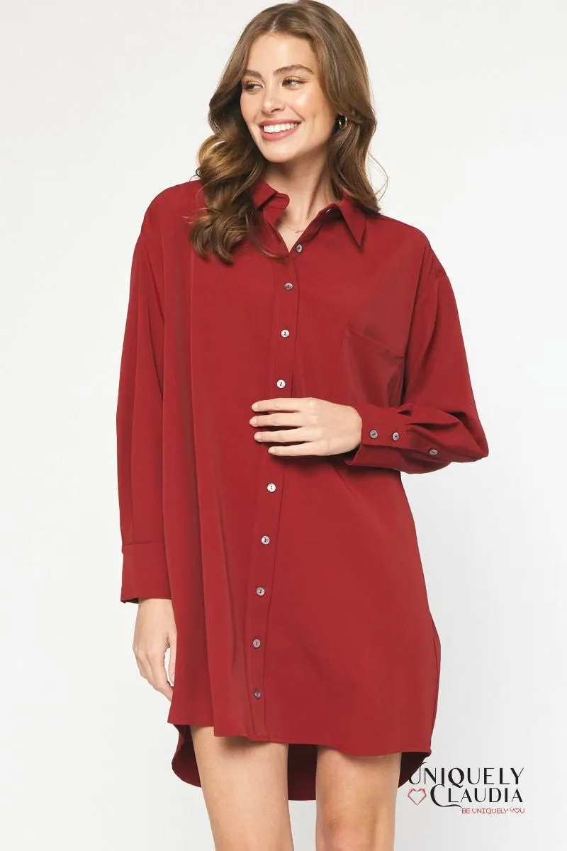 Sheri Long-Sleeve Shirt Dress