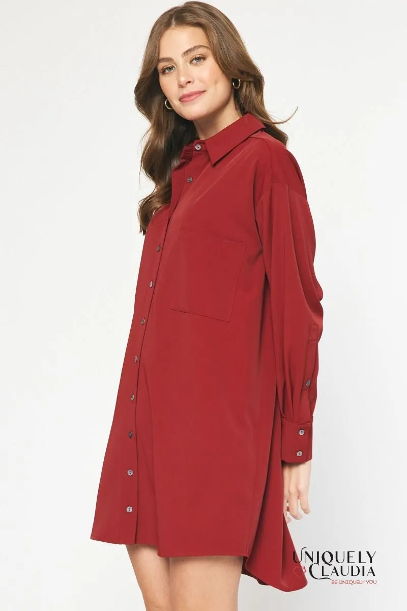 Sheri Long-Sleeve Shirt Dress