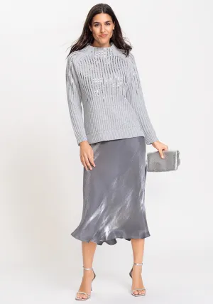 Shimmer A-Line Midi Skirt