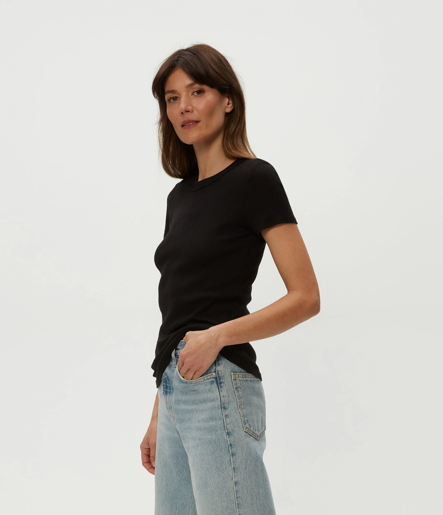 ReflectiveTrim Microfiber Material SHINE SHORT SLEEVE CREW