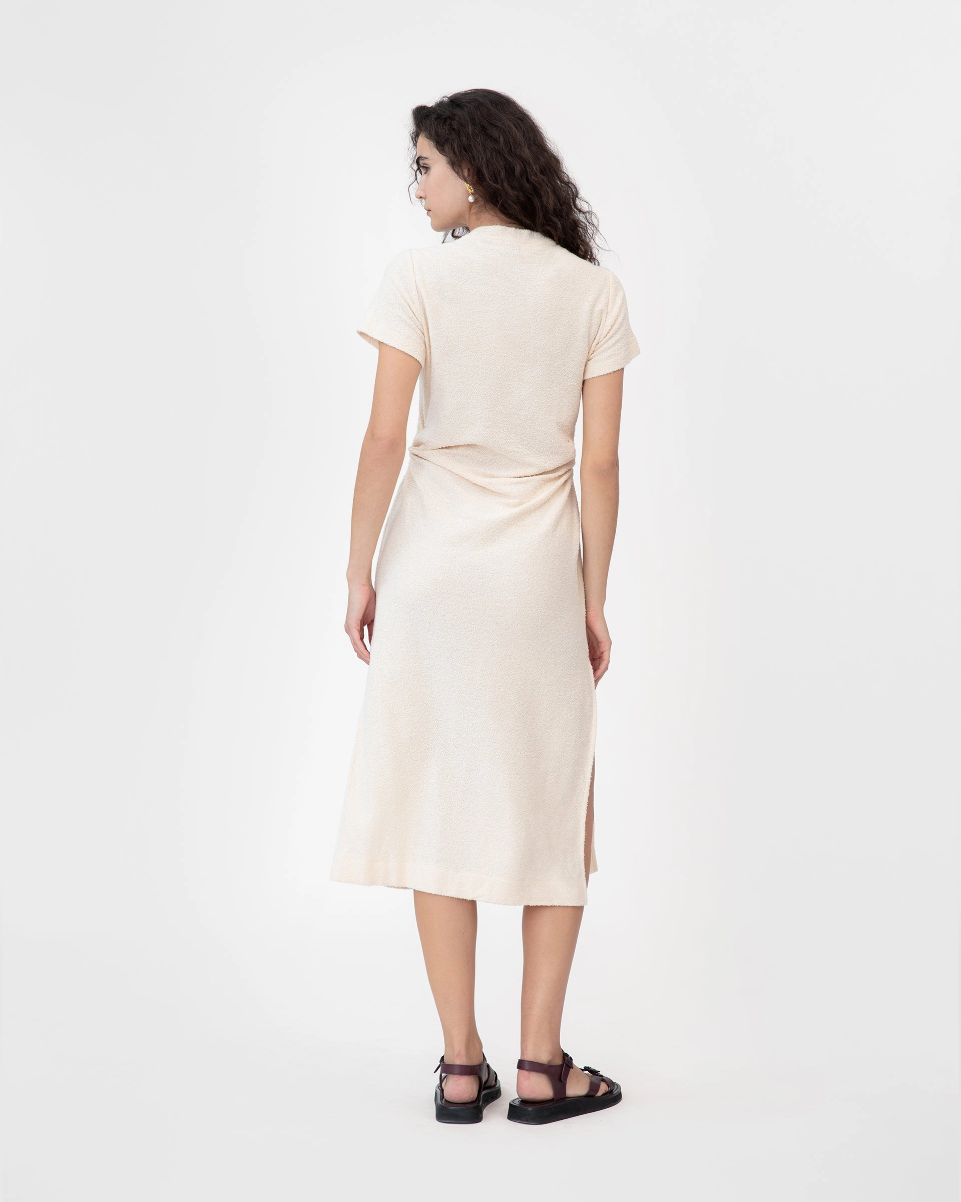 Short Sleeve Aurora Dress Satin Glow Dreamy Look