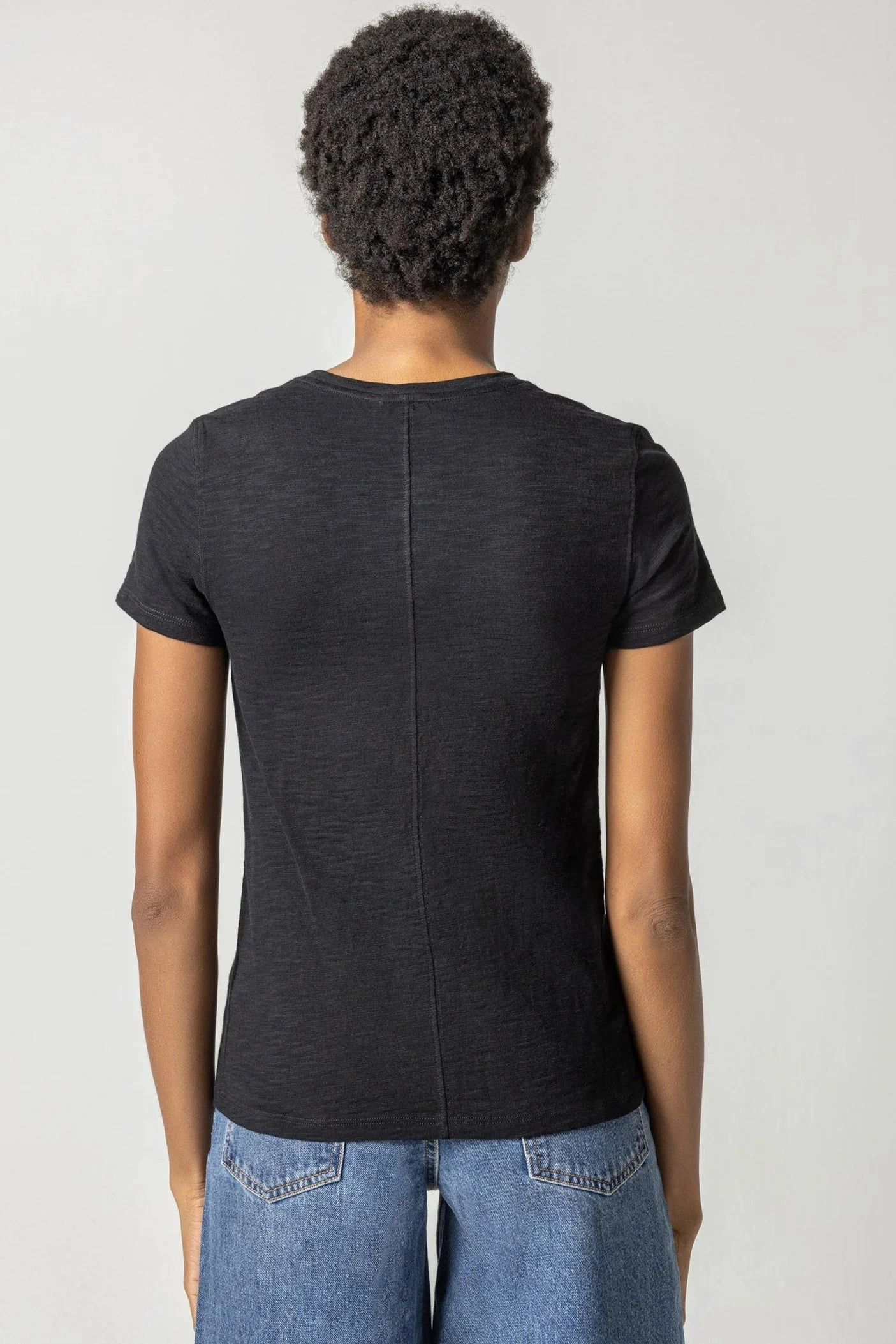 Short Sleeve Crewneck Black CarbonNeutral Production SeamlessSidePanels