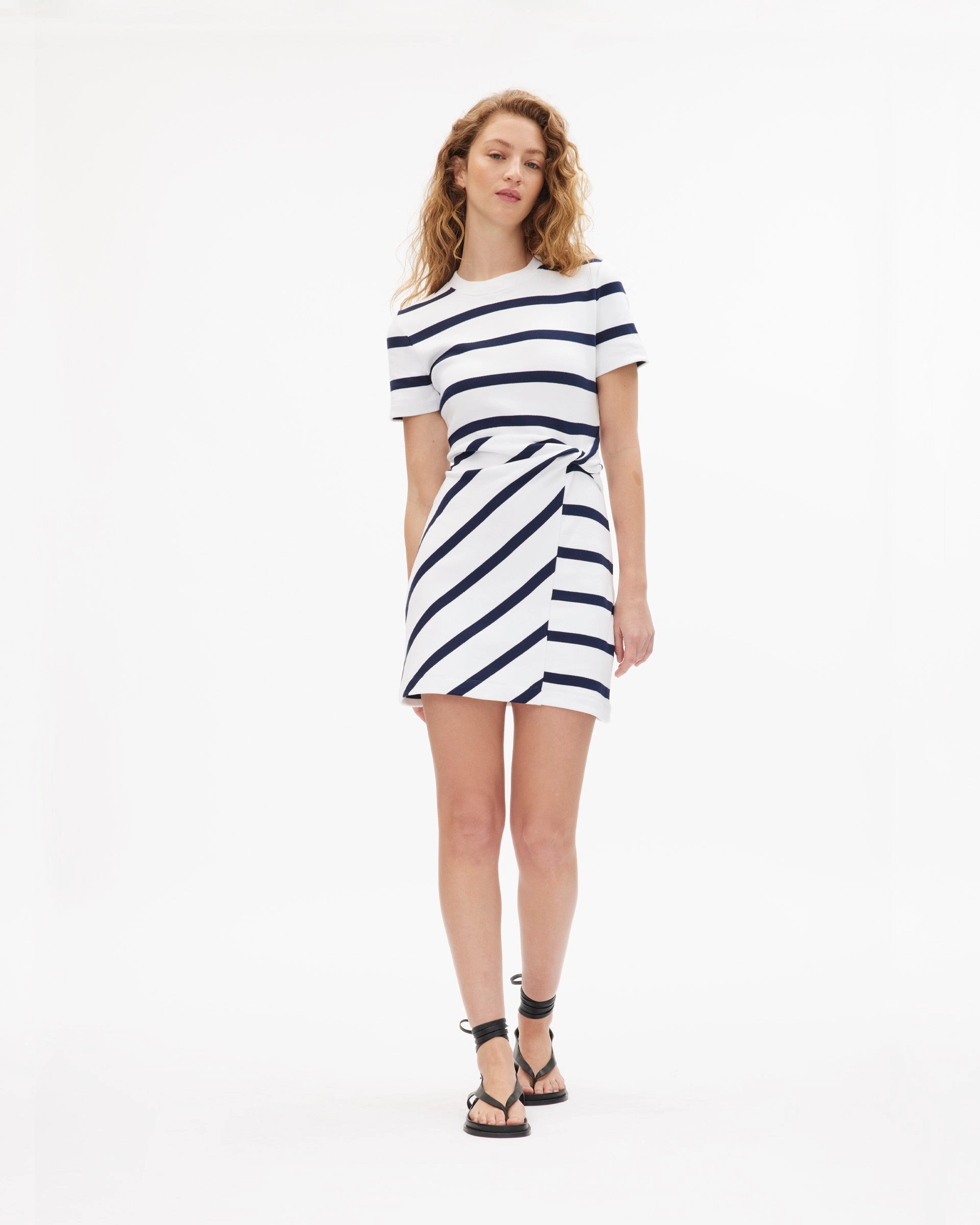 Satin Fabric Short Striped Cody Dress