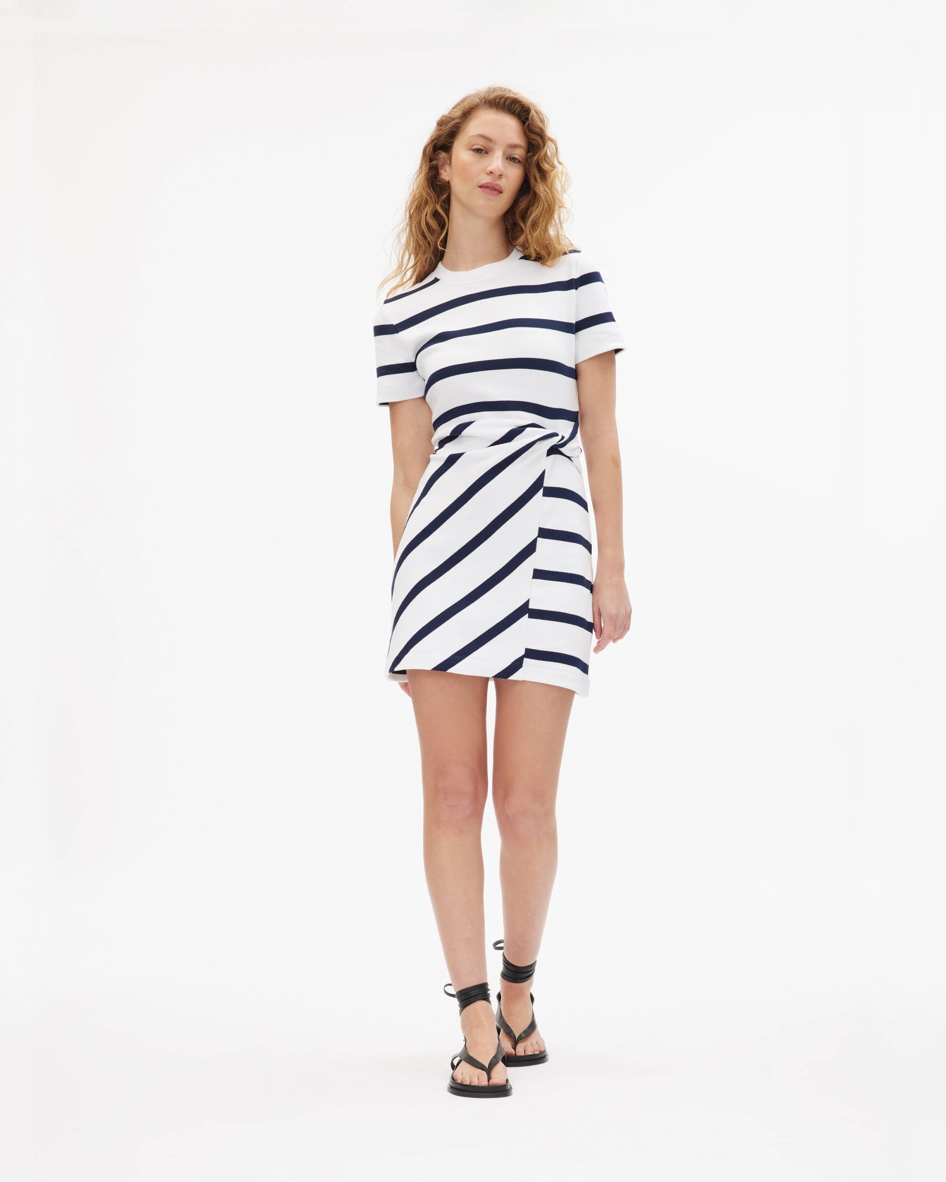 Short Striped Cody Dress Warm Pink