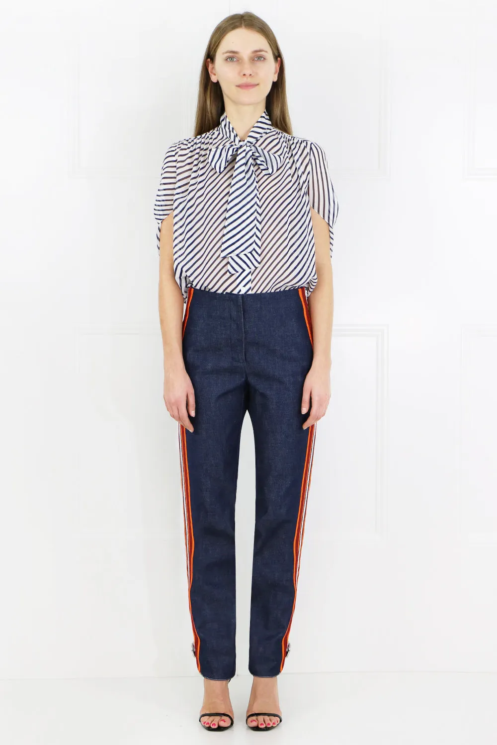 SIDE STRIPE ZIP PANT | DENIM