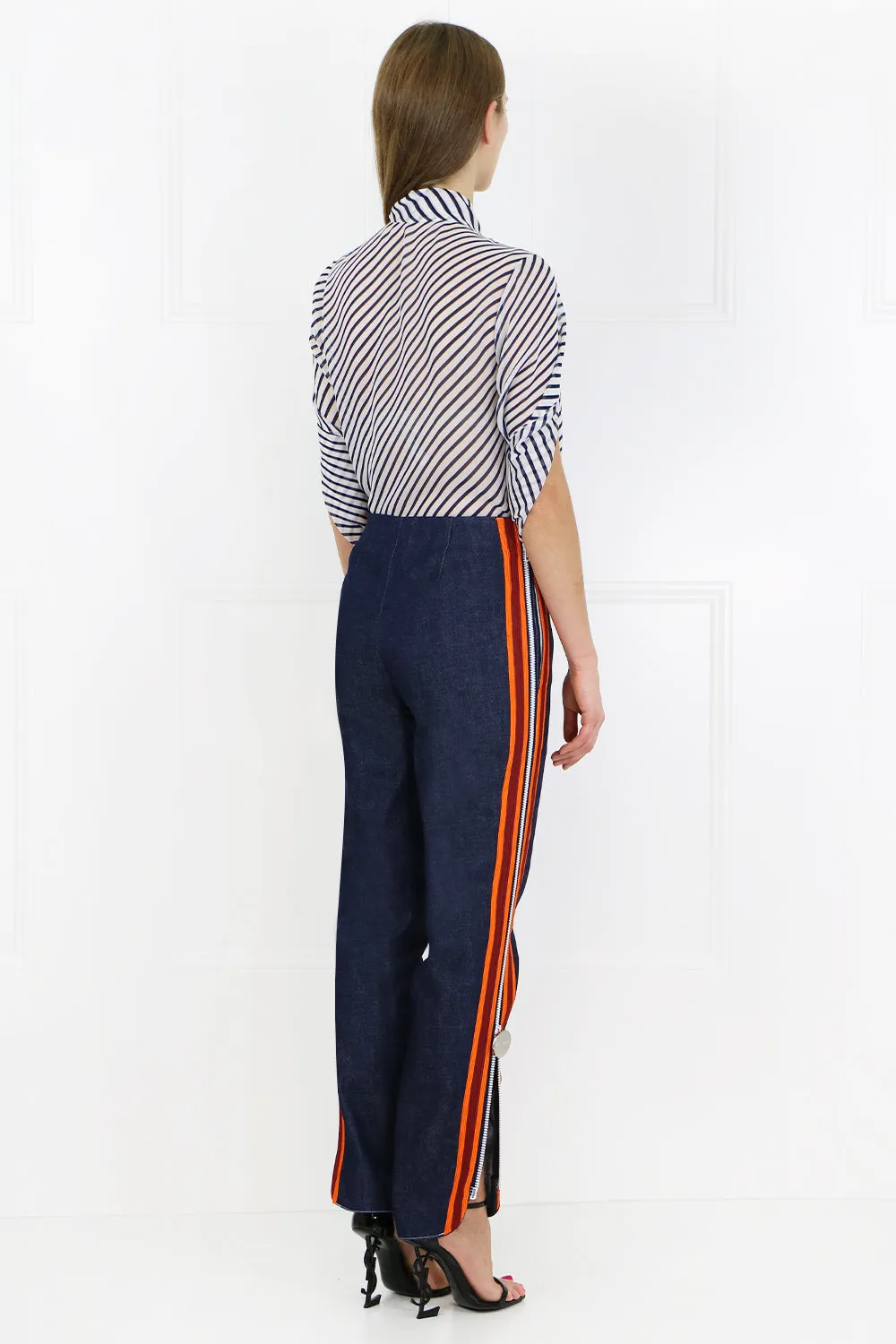 SIDE STRIPE ZIP PANT | DENIM