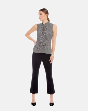 Sigourney Pintuck Pants Navy Flatlock Seams