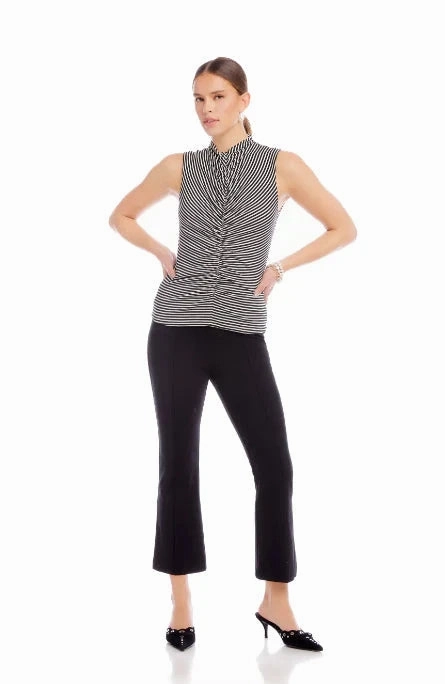 Snag Proof Fabric Sigourney Pintuck Pants Navy