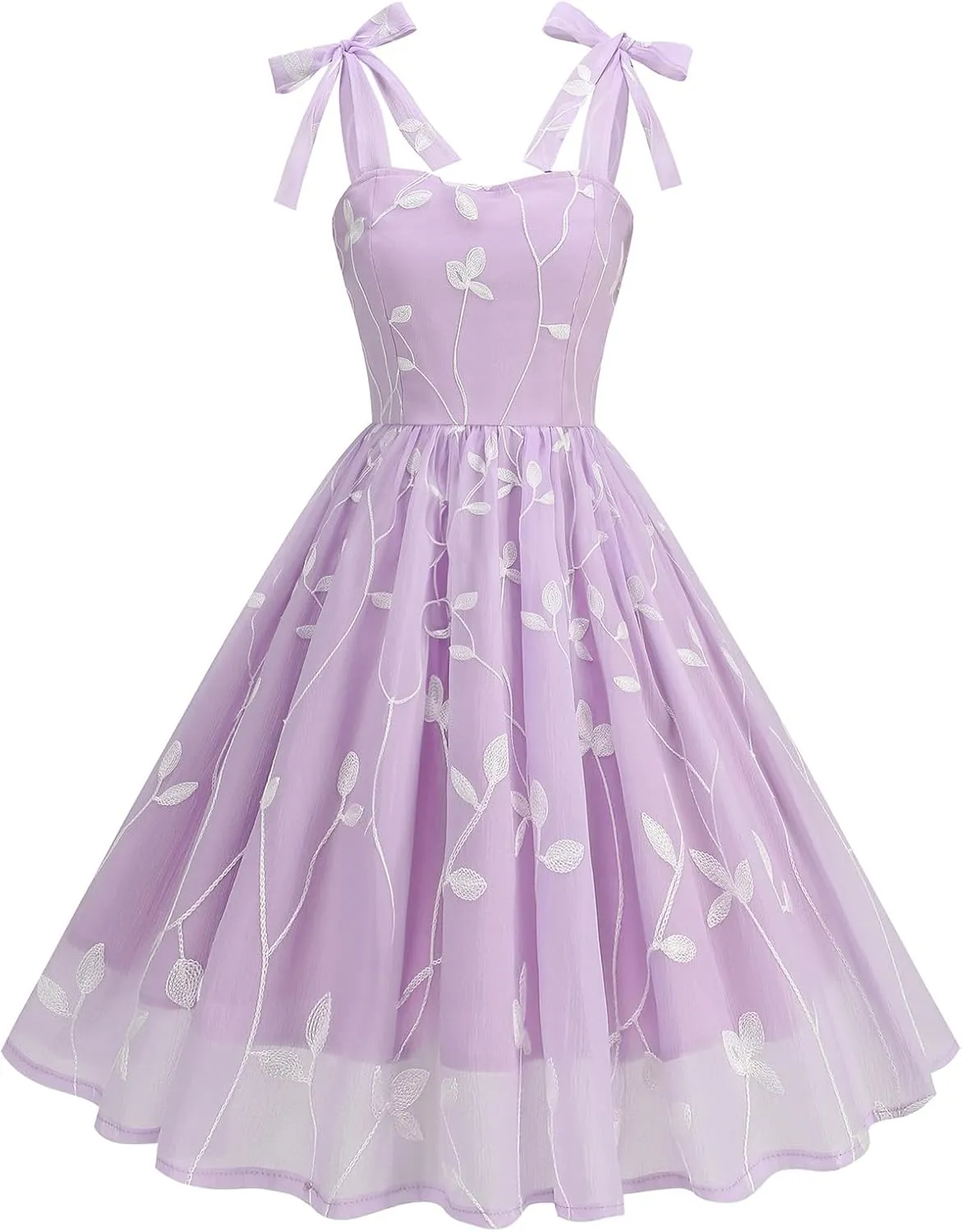 Silk Embroidered Dress for Women Summer Bow Tie Spaghetti Strap Tulle Prom Dress Short A line Cocktail Evening Party Dress