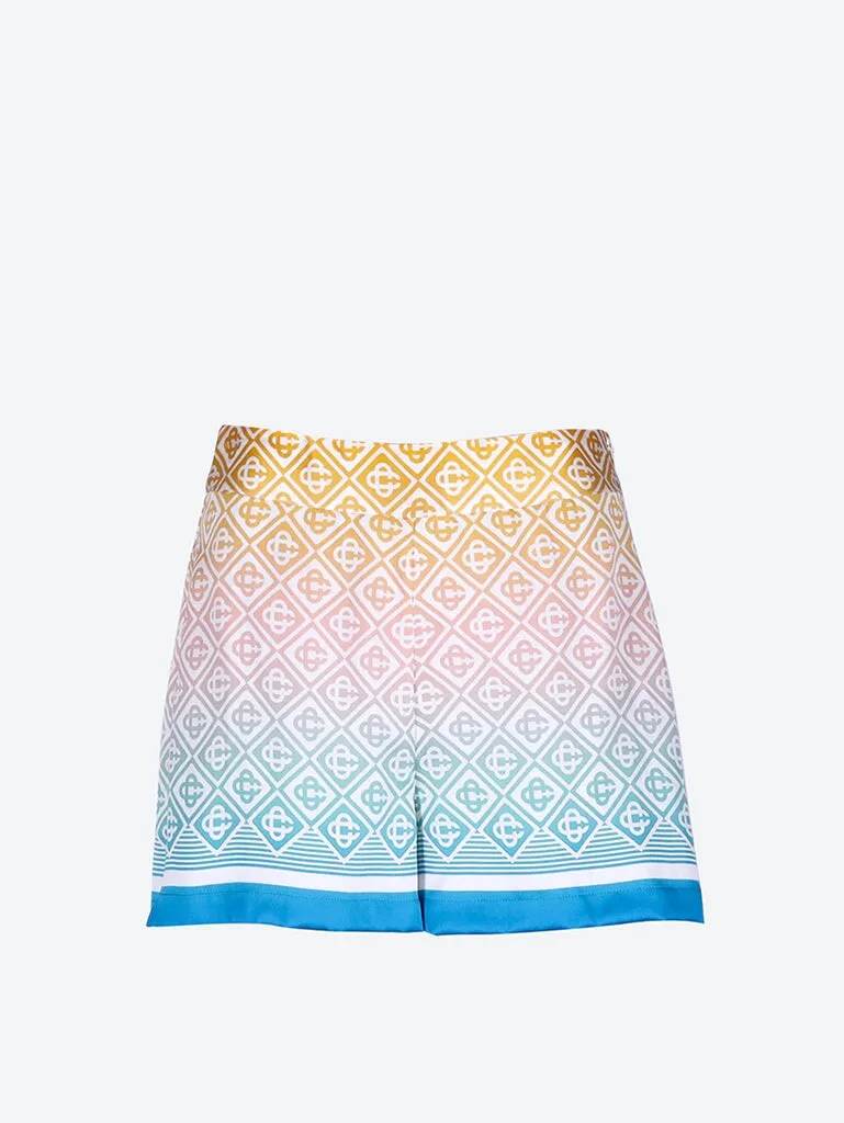 Silk satin tailored shorts
