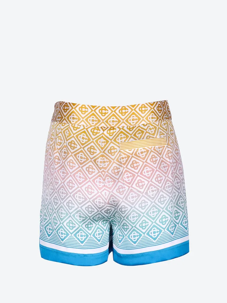 Silk satin tailored shorts