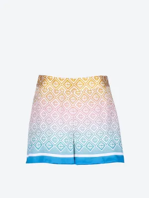 Silk satin tailored shorts