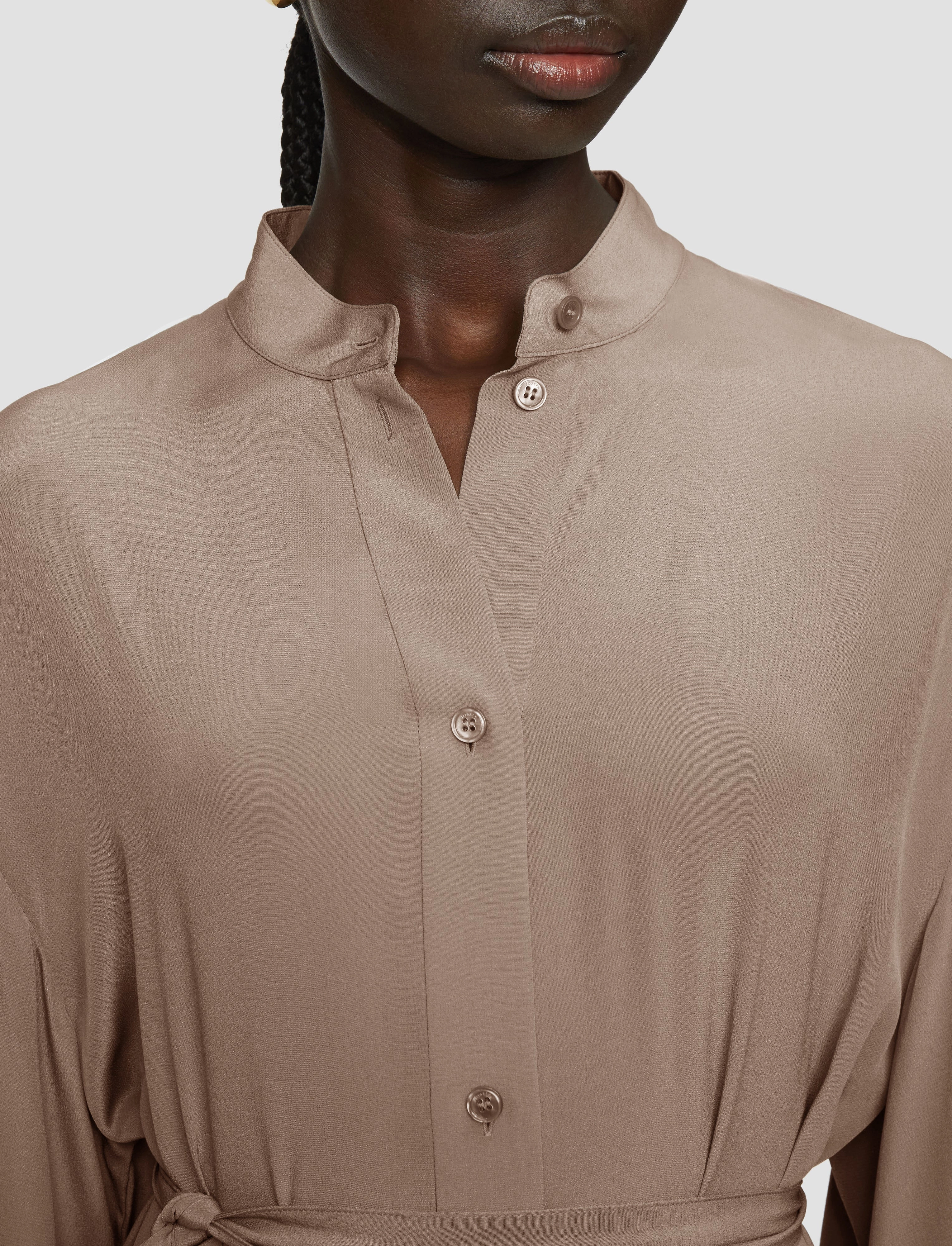 Darius Crepe de Soie Silk Dress Panelled-Design