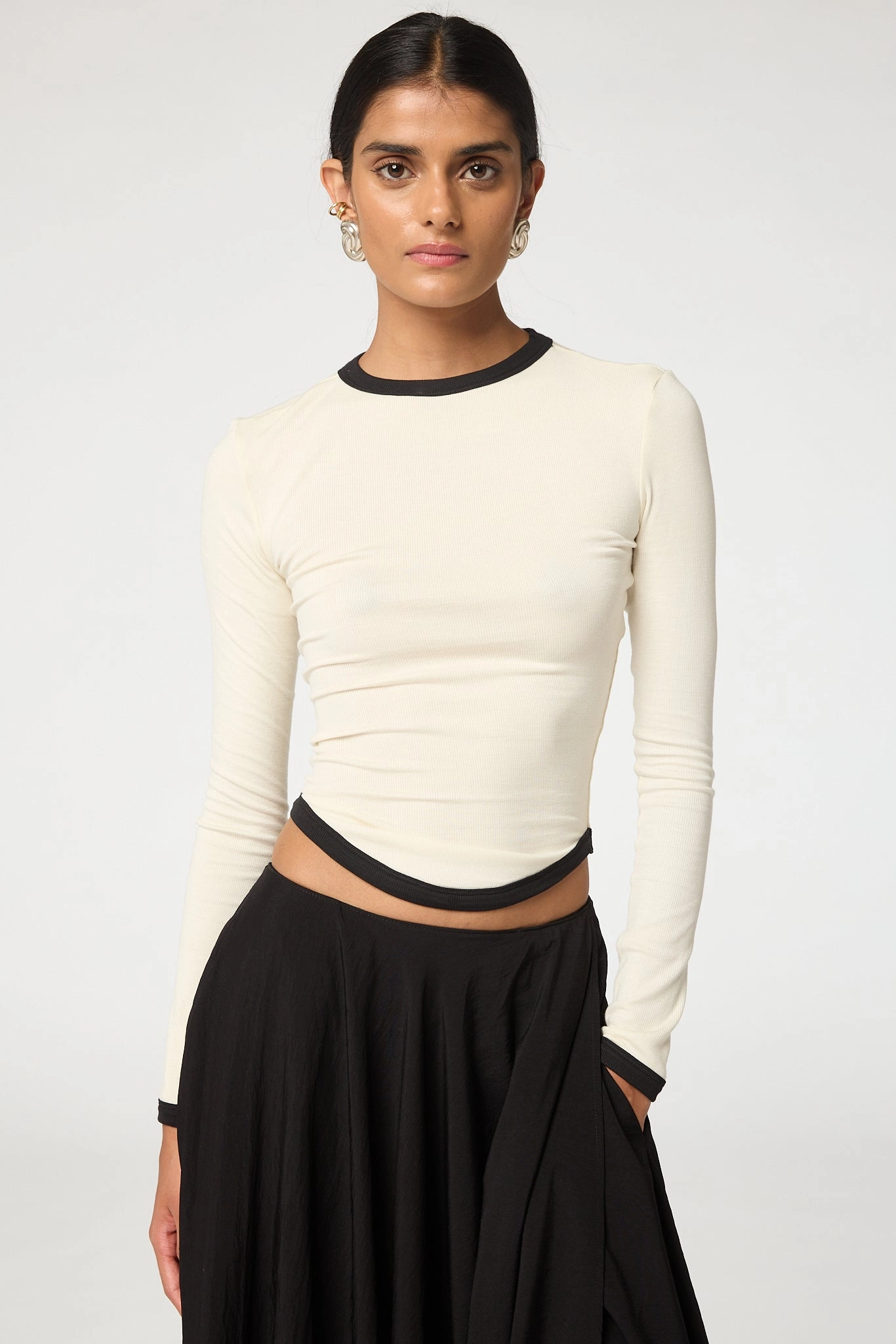 SIMON LONGSLEEVE TOP FourWay Stretch Taped Neckline