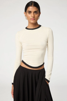 SIMON LONGSLEEVE TOP FourWay Stretch Taped Neckline