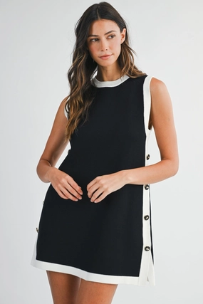 SALLY BLACK MINI DRESS Form Fit Comfort Fit