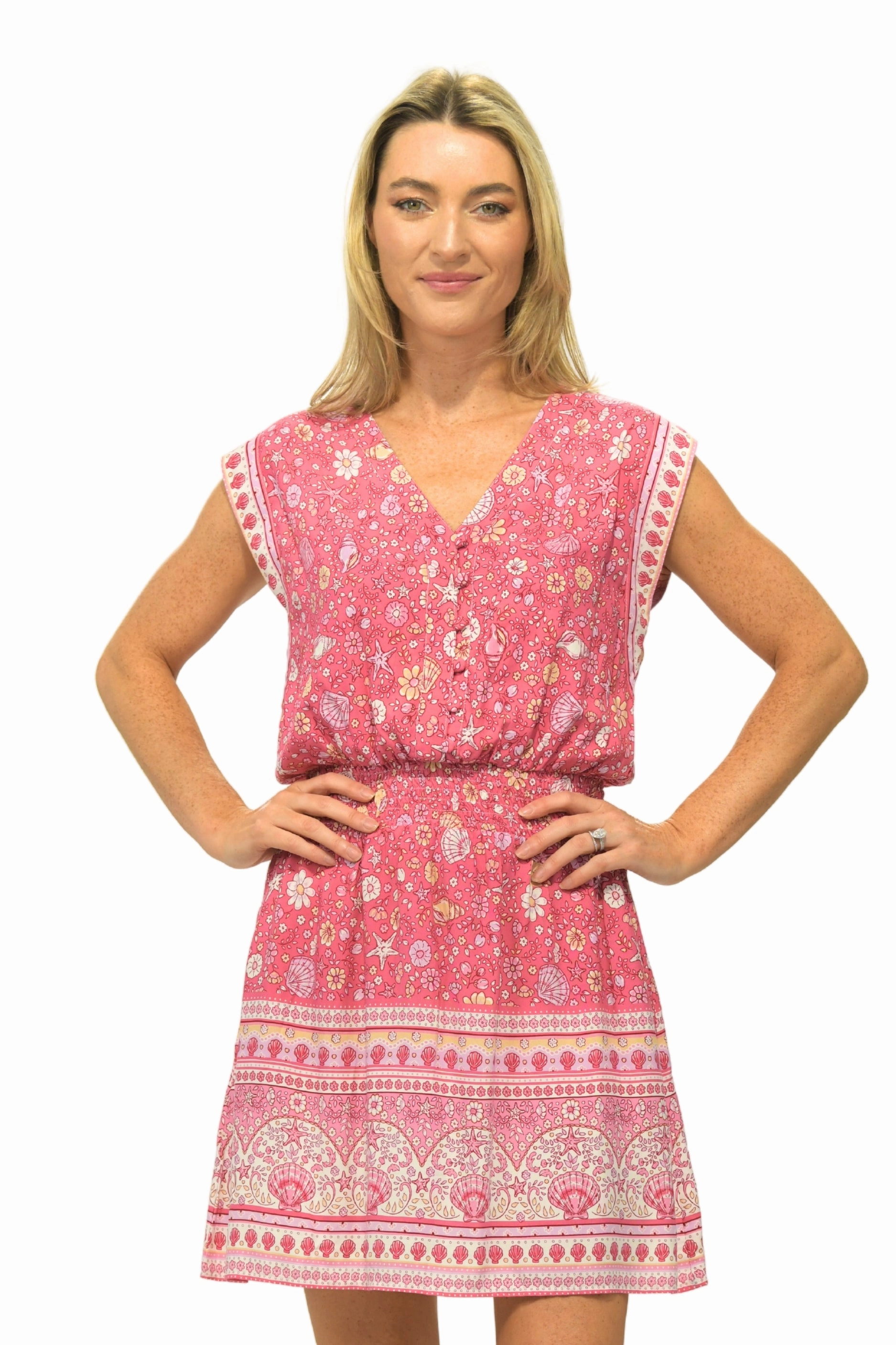 Anna Dress / Pink Shells Indoor Event UVProtectiveLayer