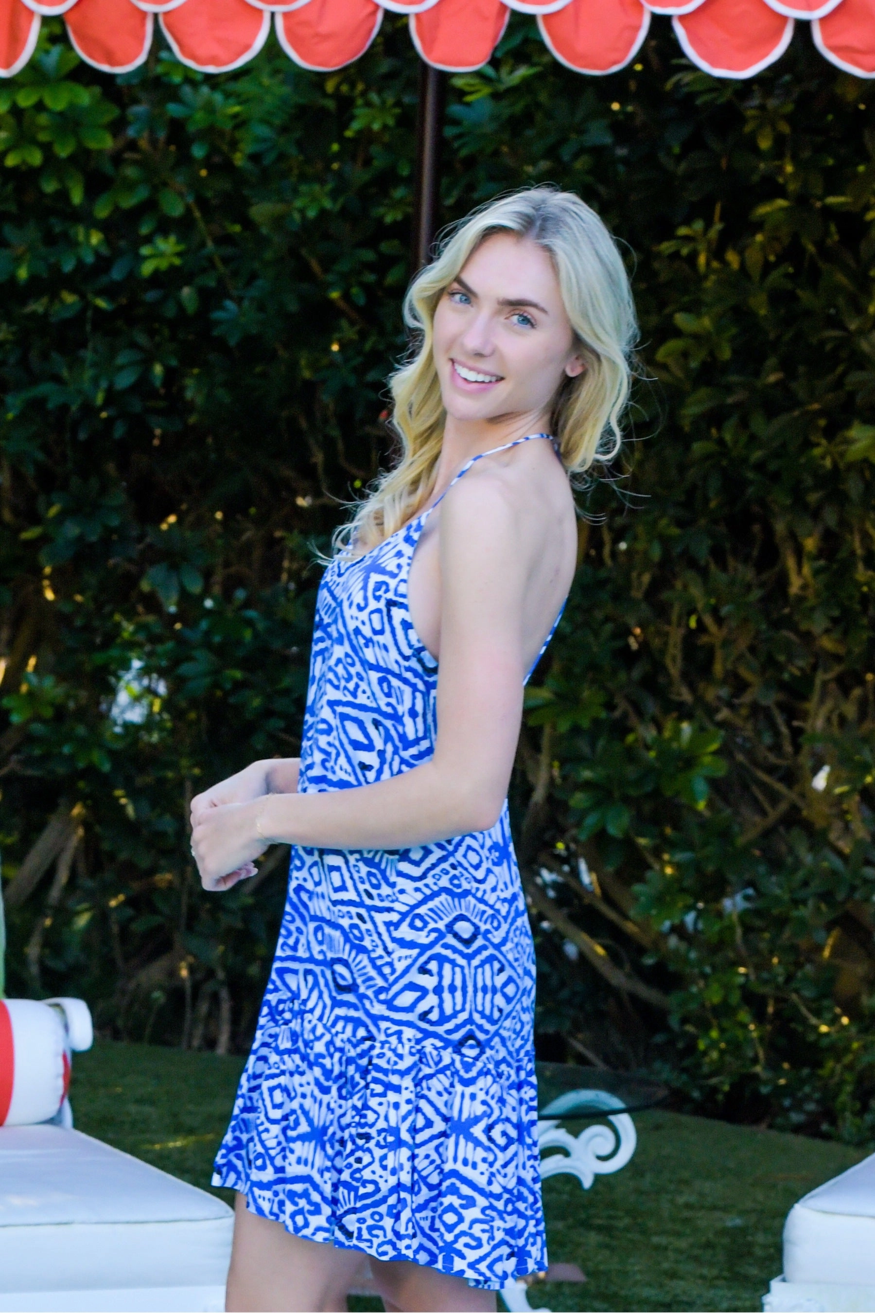 Polished Tailoring Comfy and Relaxed Laney Dress / Dark Blue Ikat