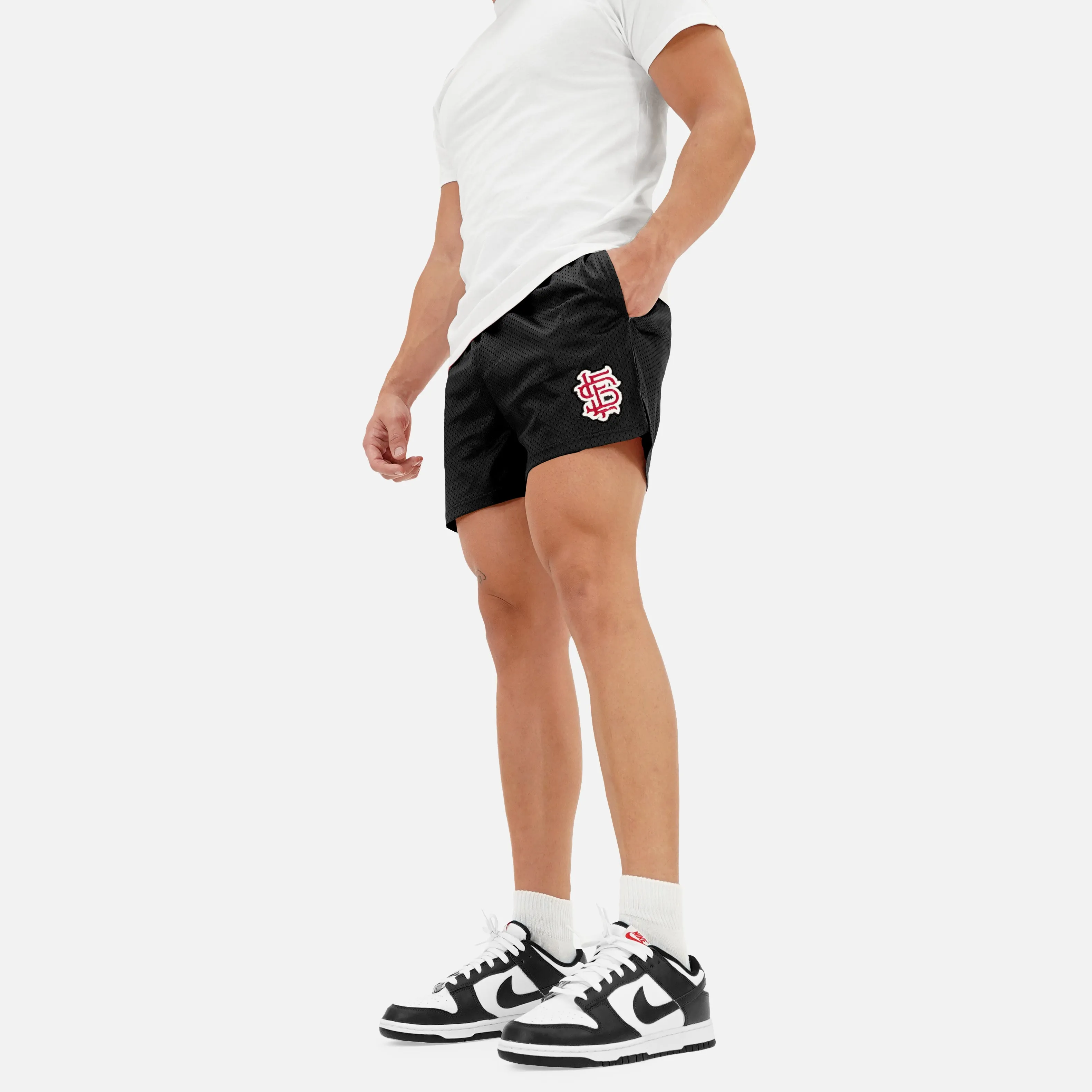 SLF Baseball Patch Black Shorts - 5"
