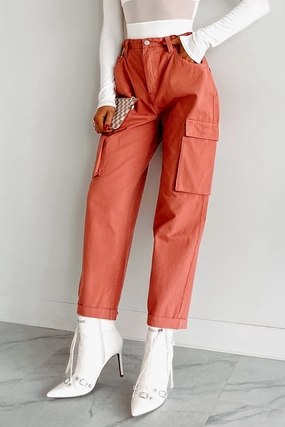DOORBUSTER Finch Paperbag Cargo Pants (Mauve) Timeless Style Body Contour
