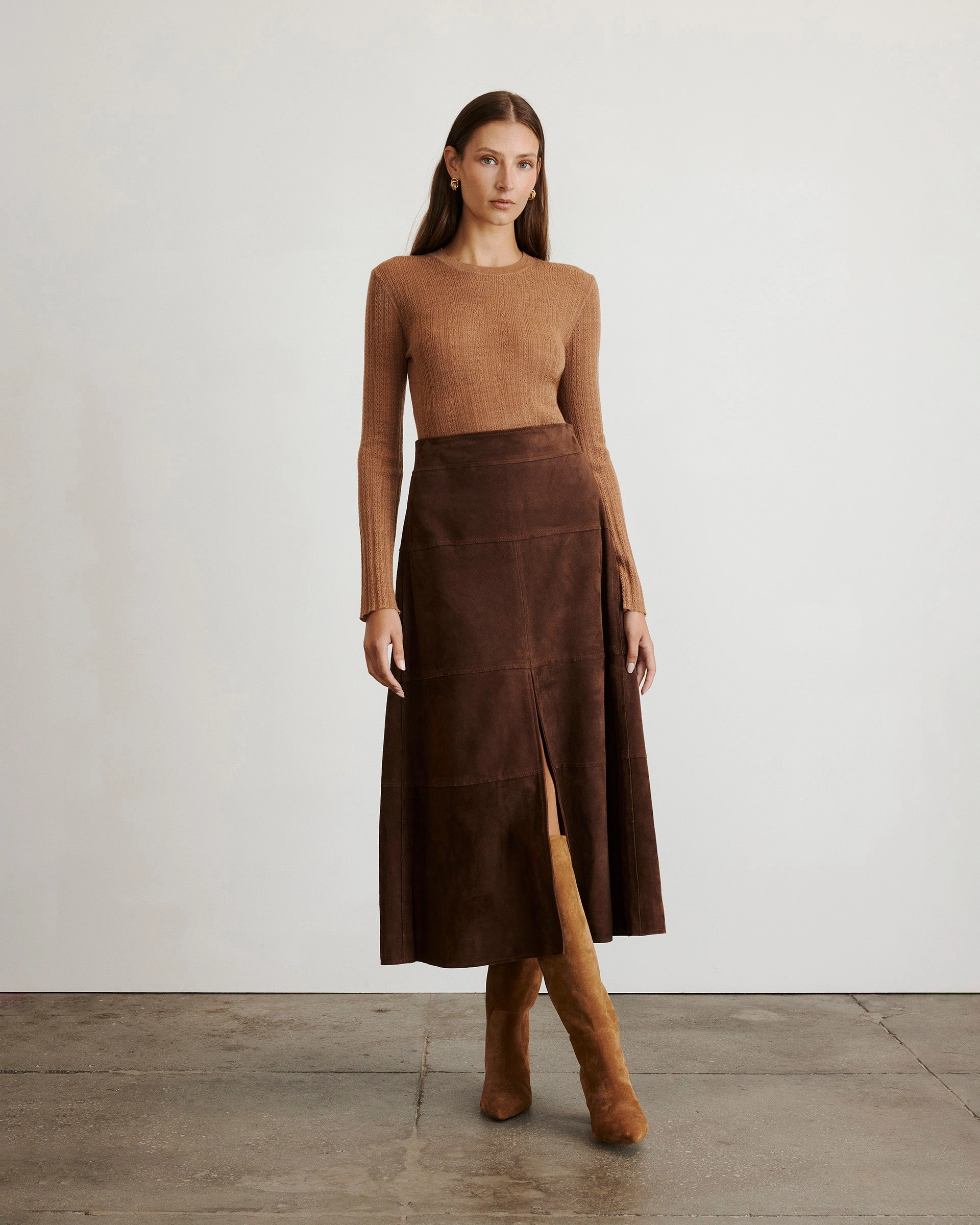 Suede Hudson Skirt Relaxed Design